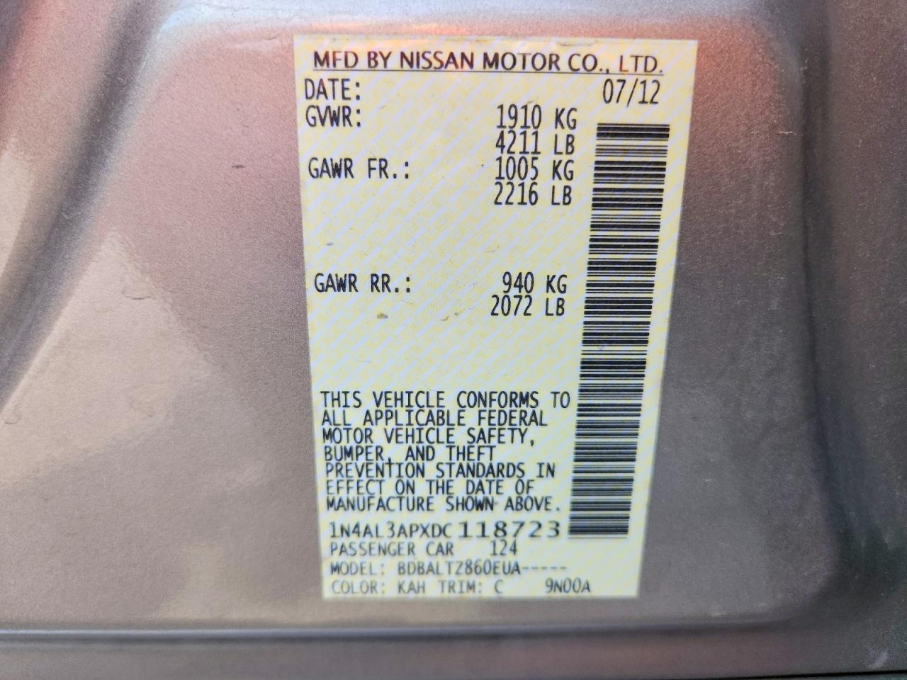 2013 NISSAN ALTIMA