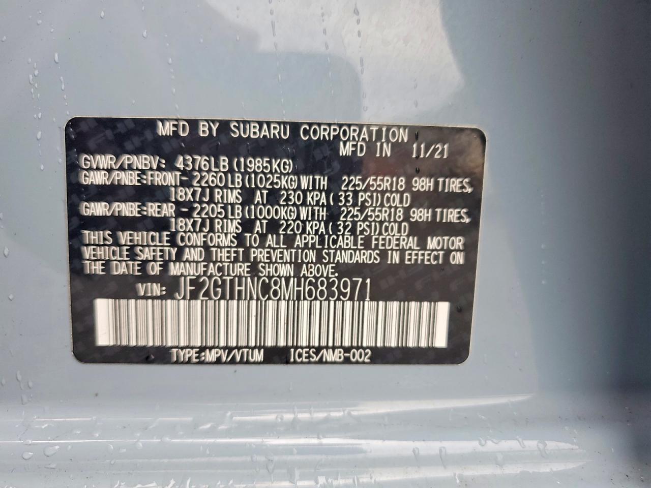 2021 SUBARU Crosstrek