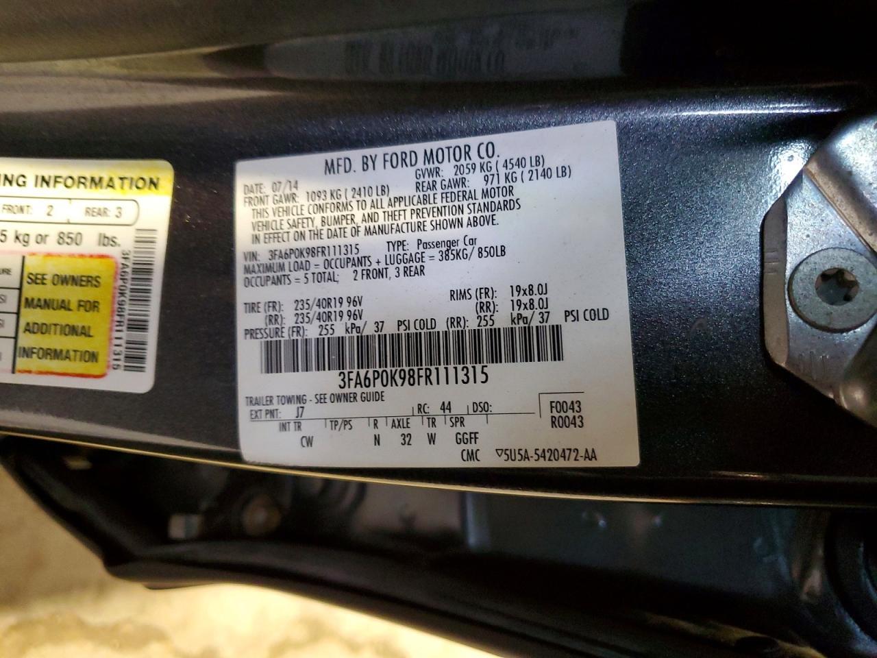 2015 FORD FUSION