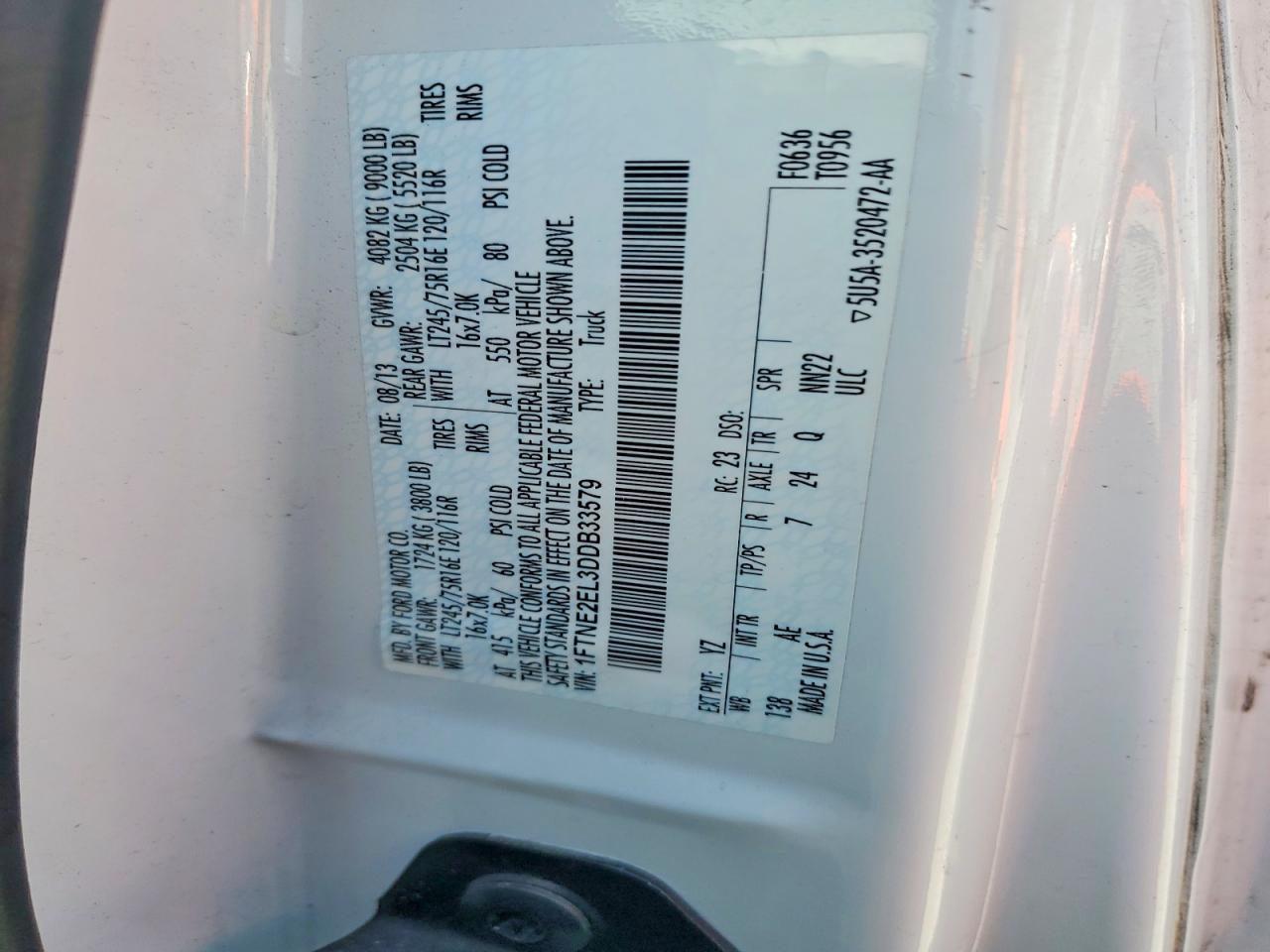 2013 FORD ECONOLINE