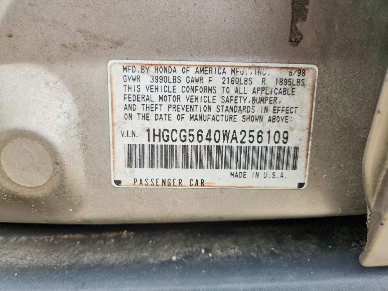 1998 HONDA ACCORD