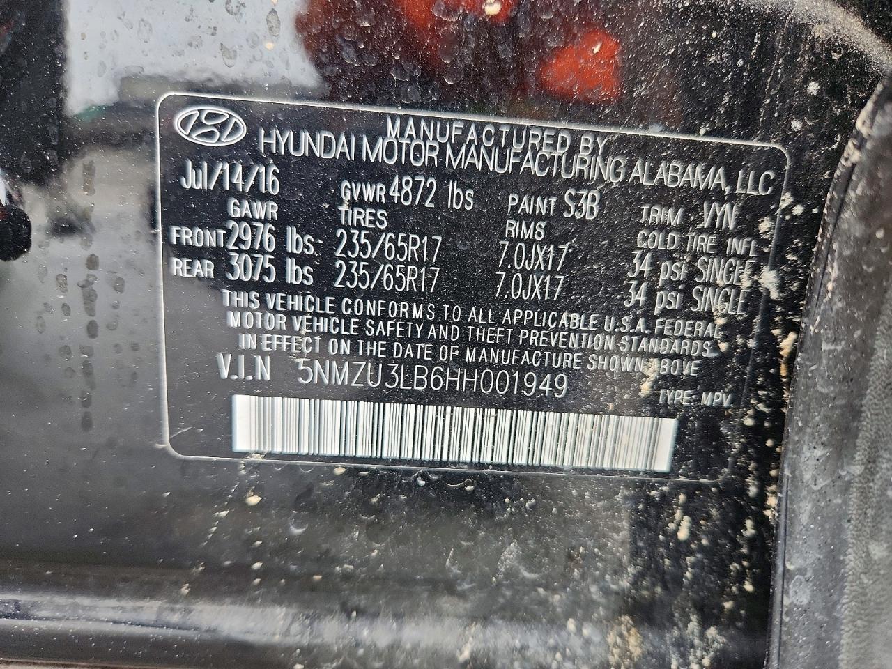 2017 HYUNDAI SANTA FE