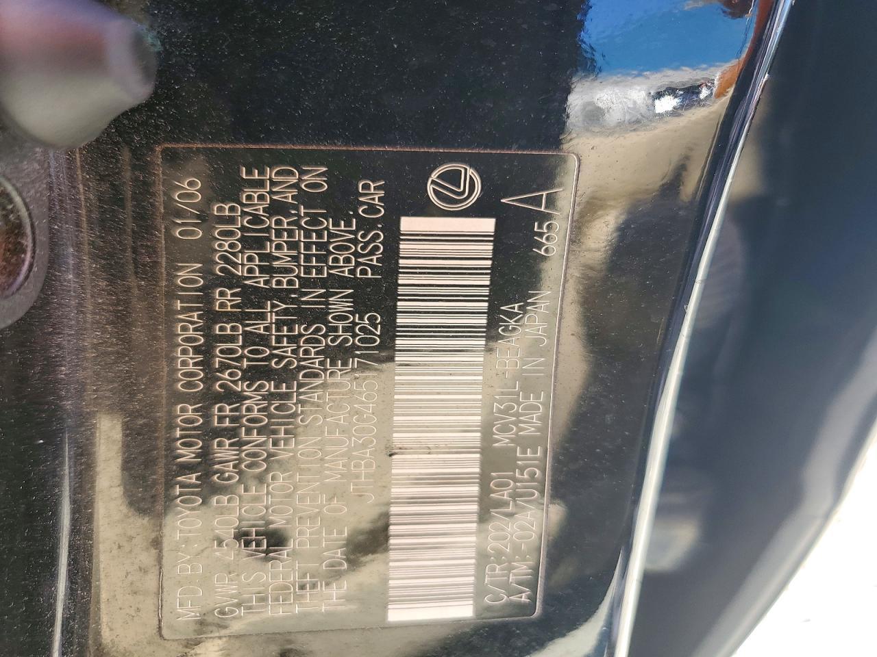 2006 LEXUS ES 330