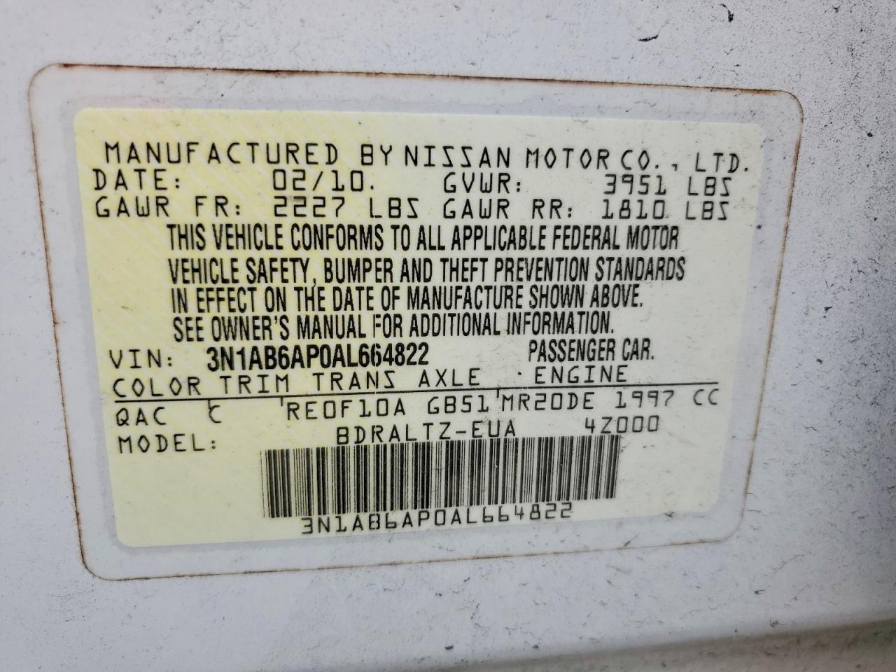 2010 NISSAN SENTRA