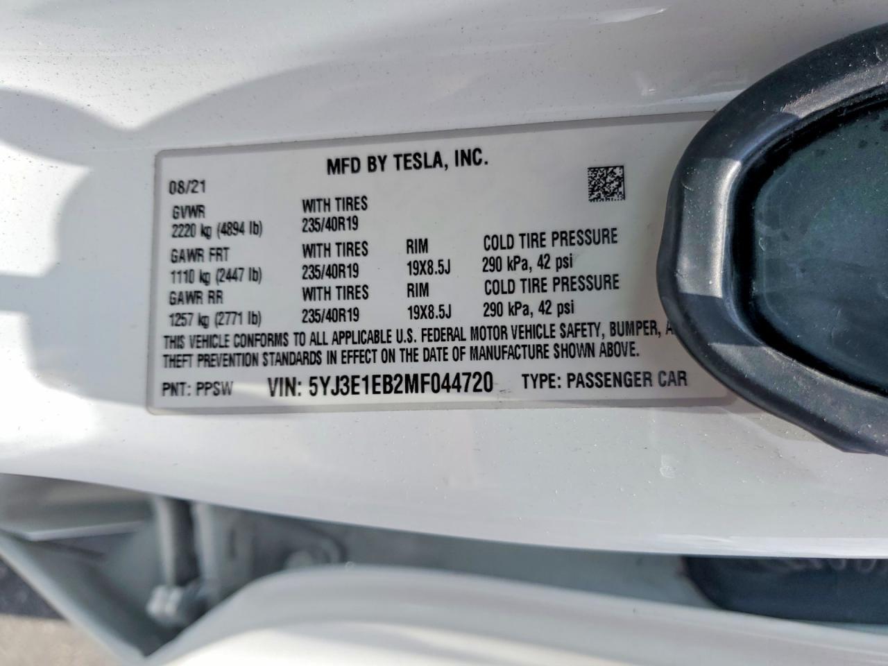 2021 TESLA MODEL 3