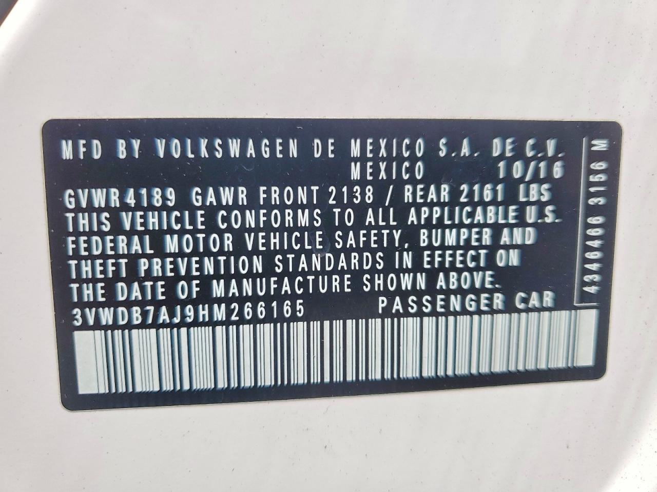 2017 VOLKSWAGEN JETTA