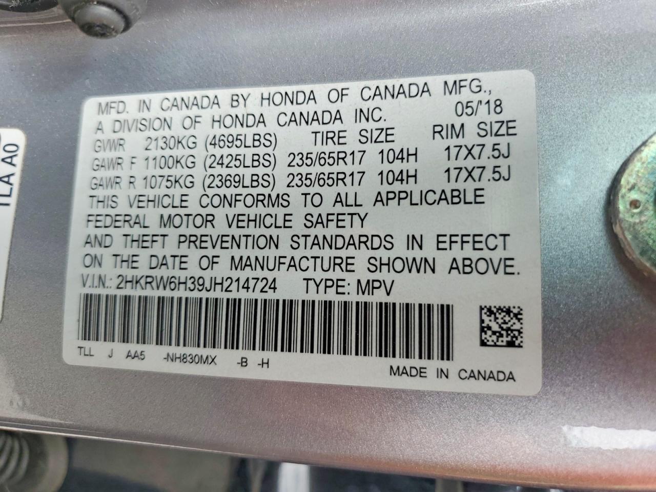 2018 HONDA CR-V