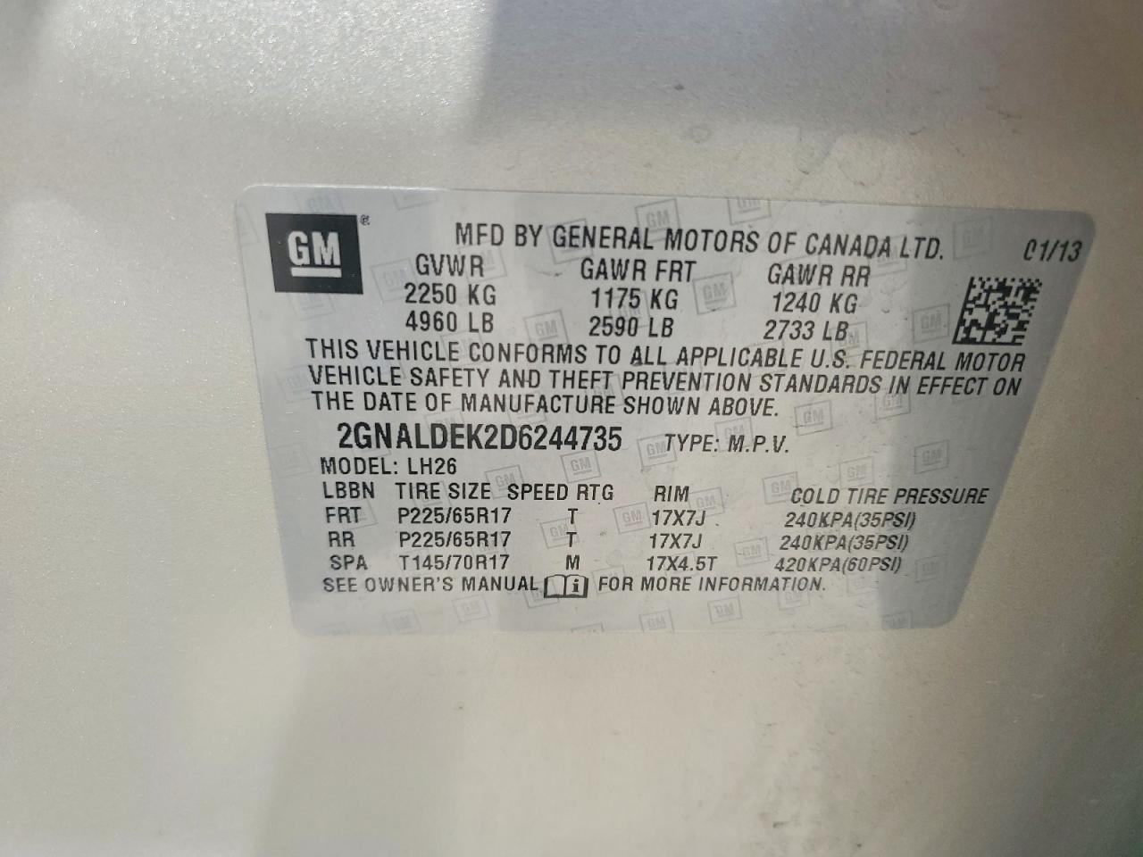 2013 CHEVROLET EQUINOX