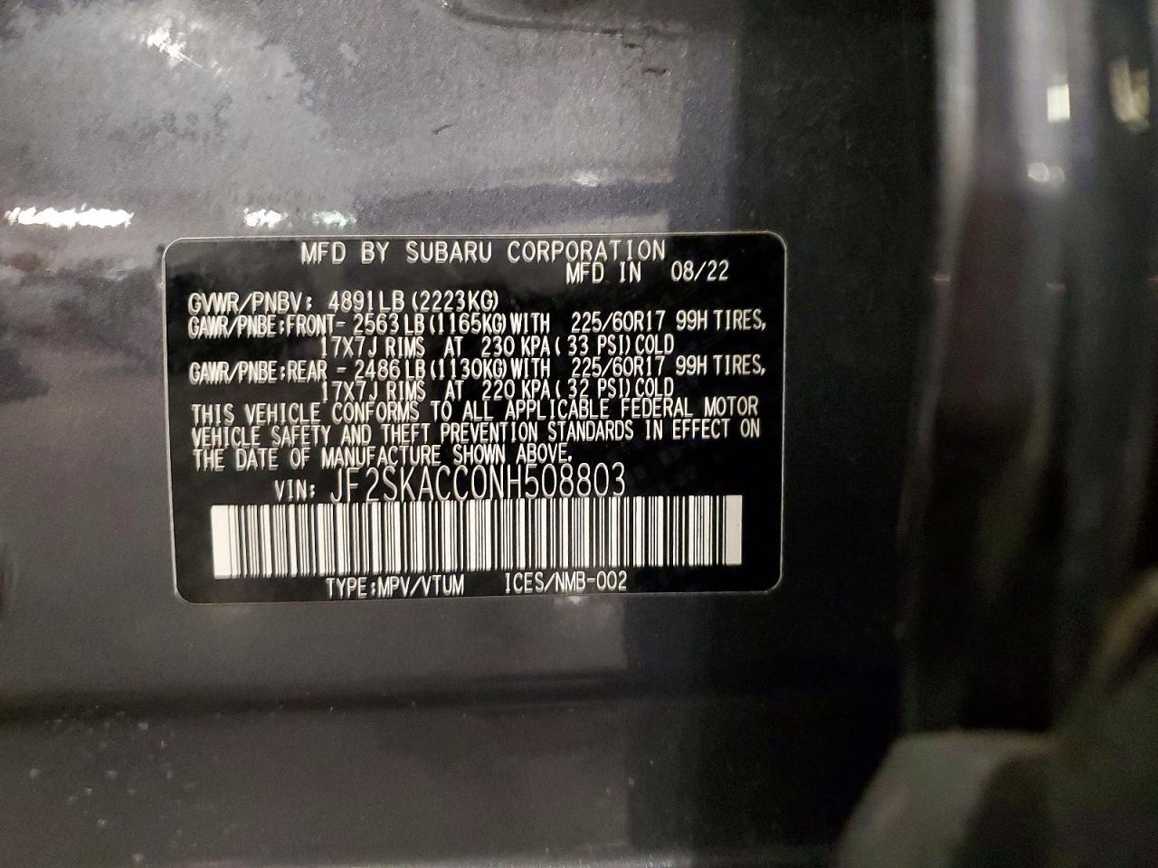2022 SUBARU FORESTER