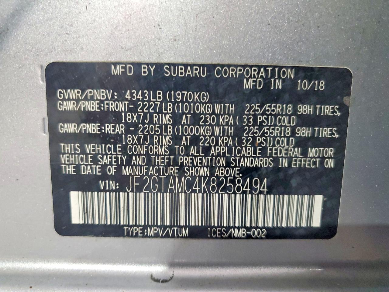 2019 SUBARU Crosstrek
