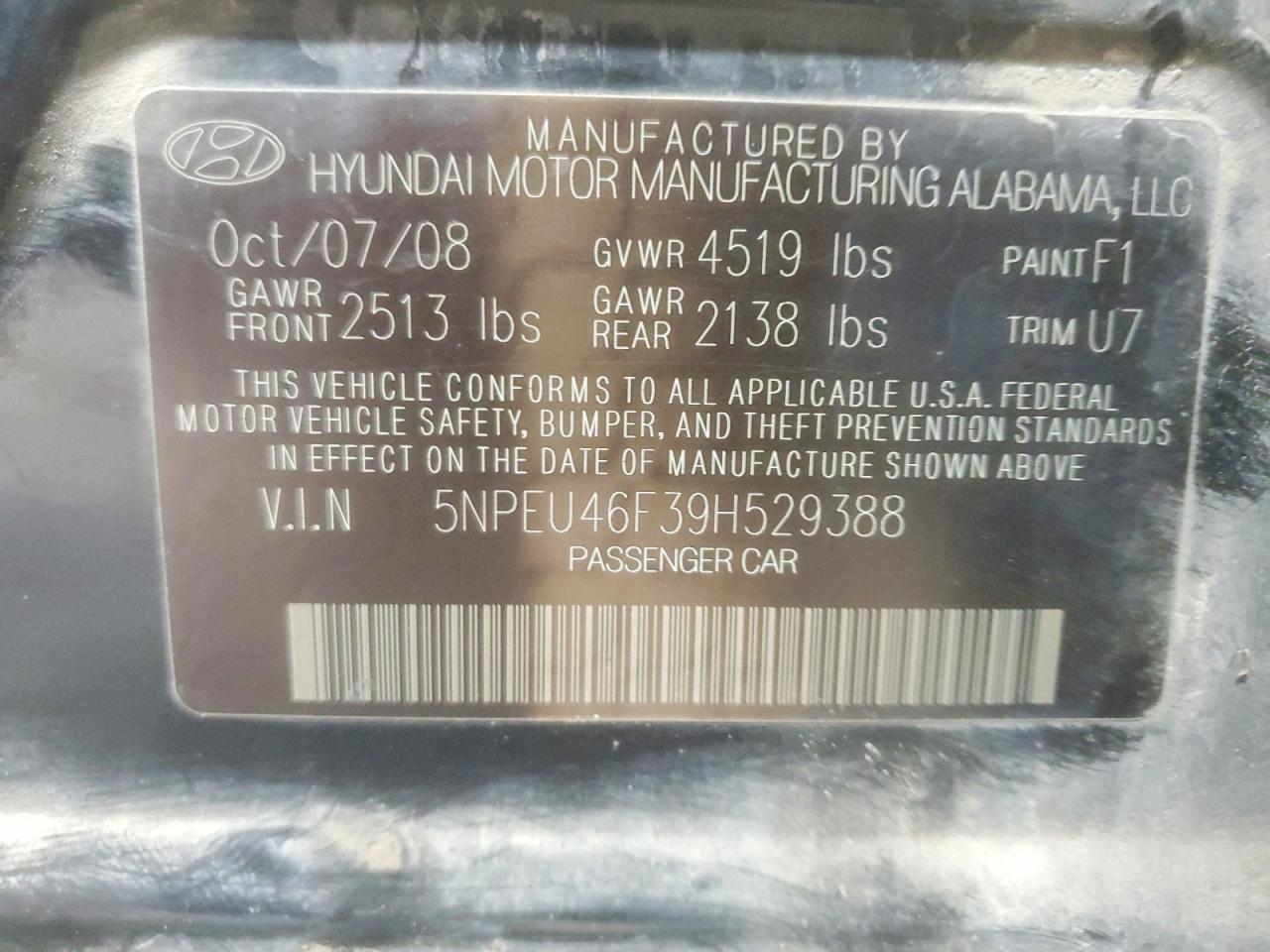 2009 HYUNDAI SONATA