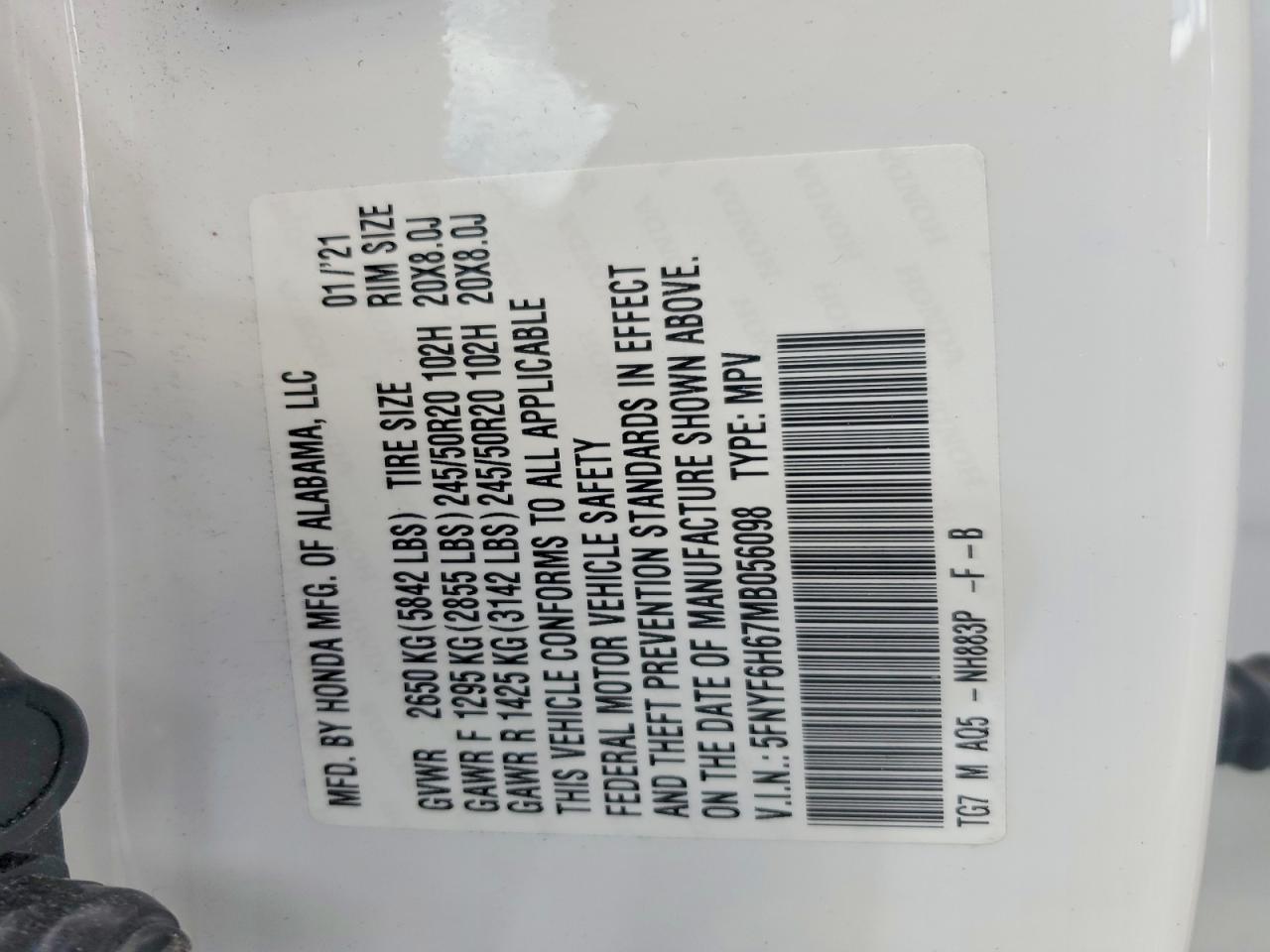 2021 HONDA PILOT