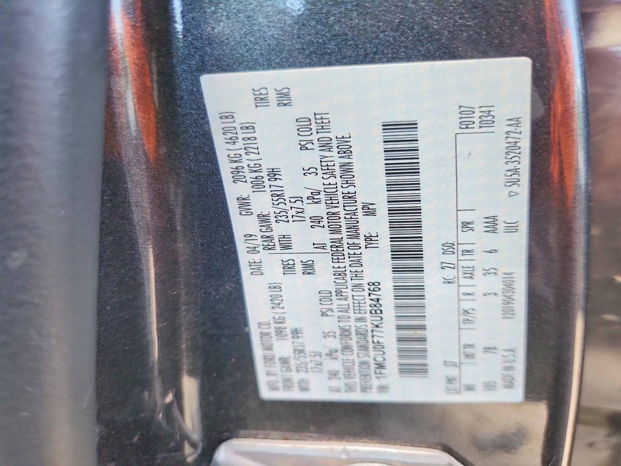 2019 FORD ESCAPE