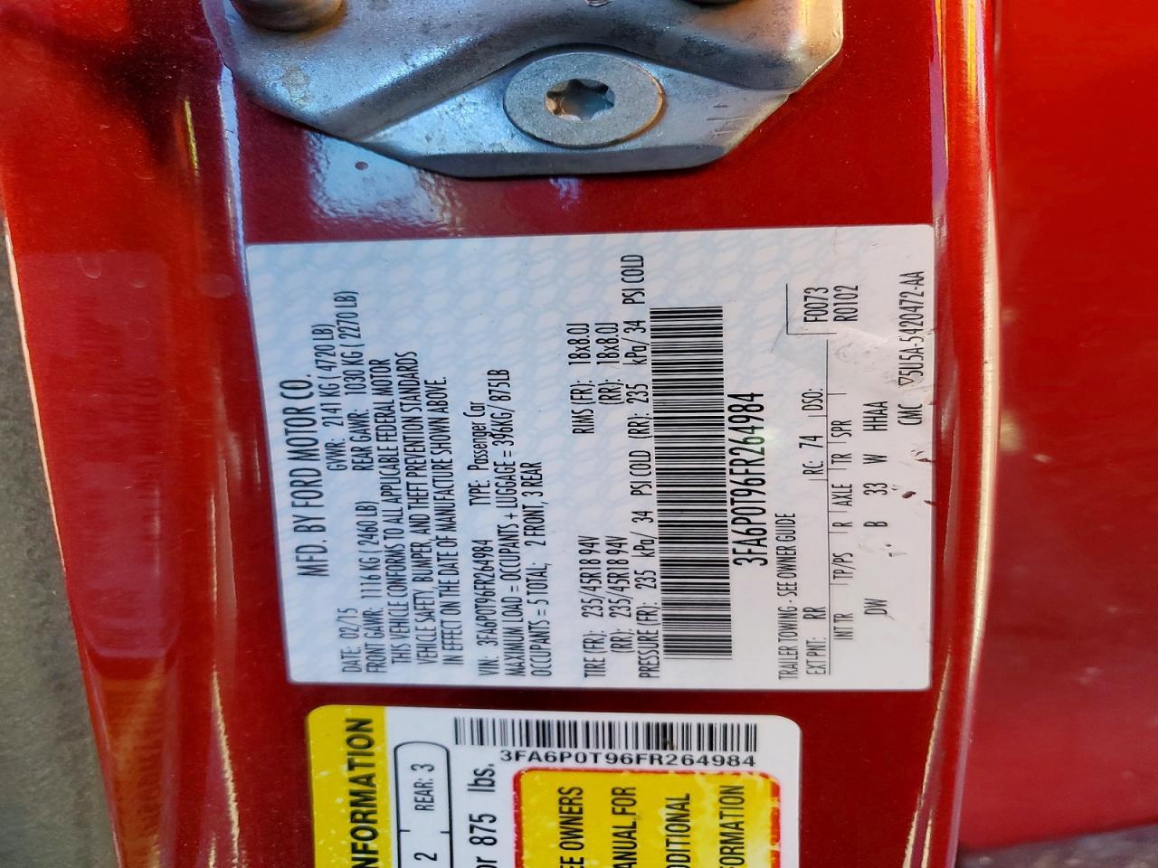 2015 FORD FUSION