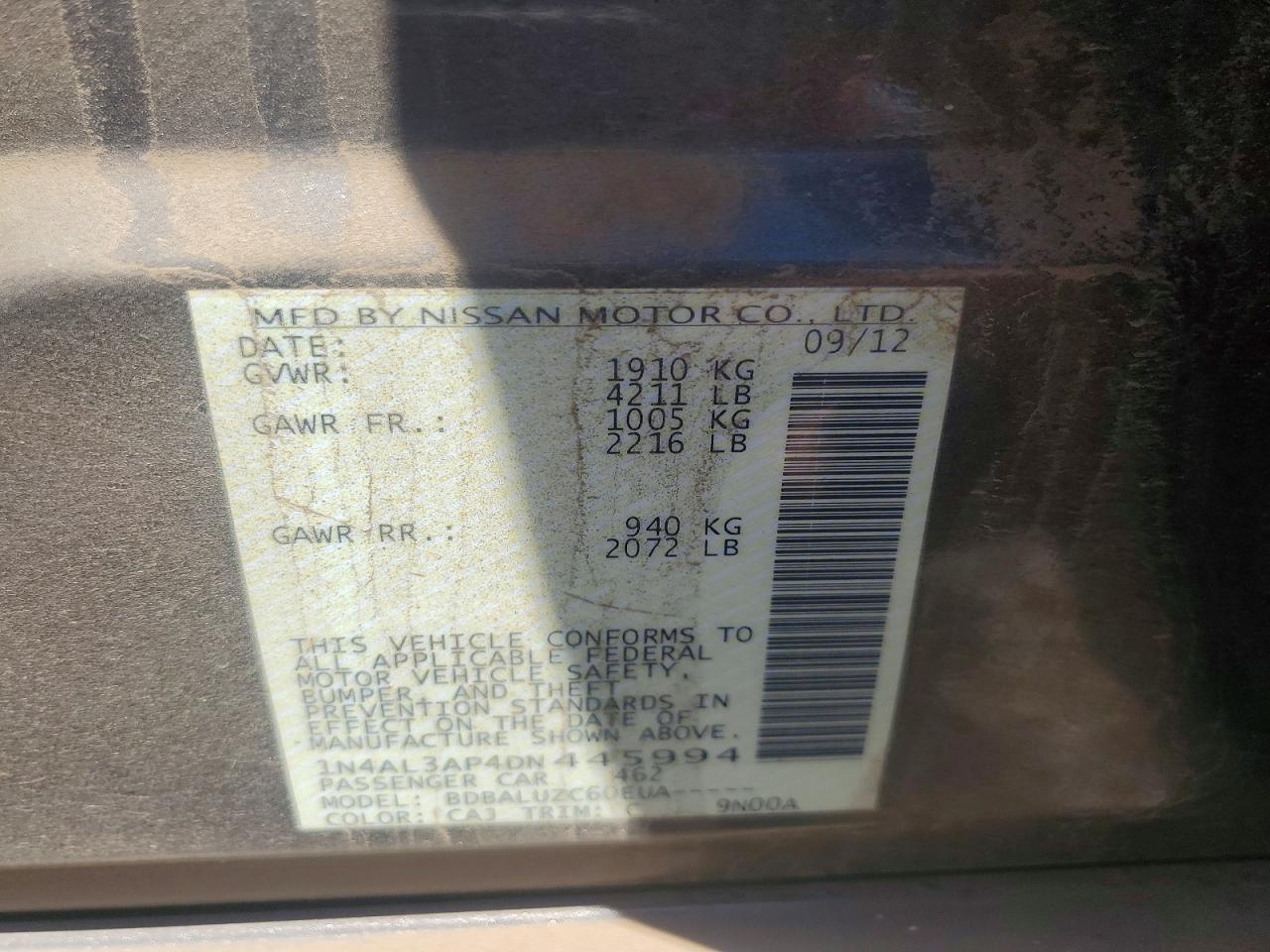 2013 NISSAN ALTIMA