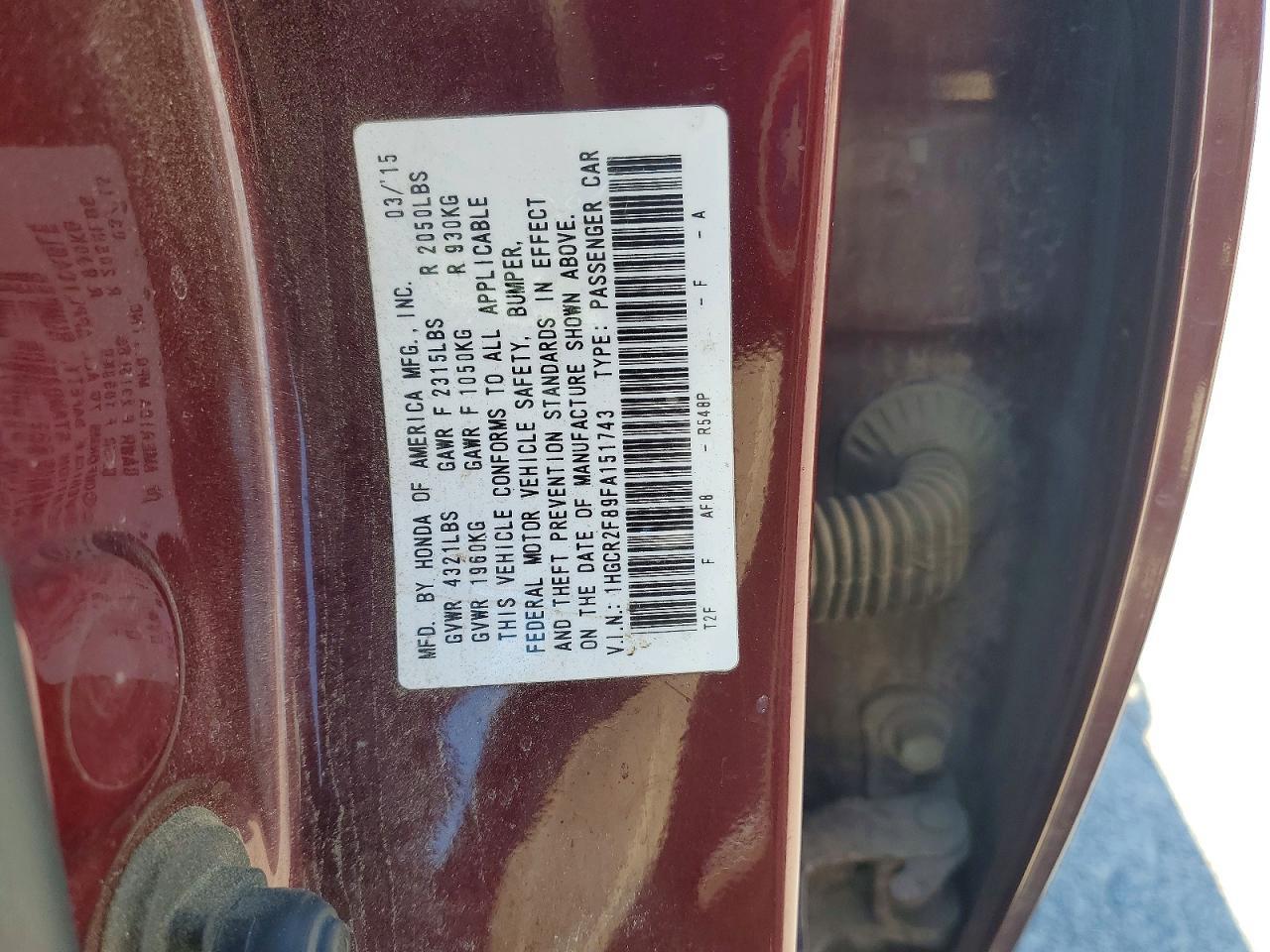 2015 HONDA ACCORD