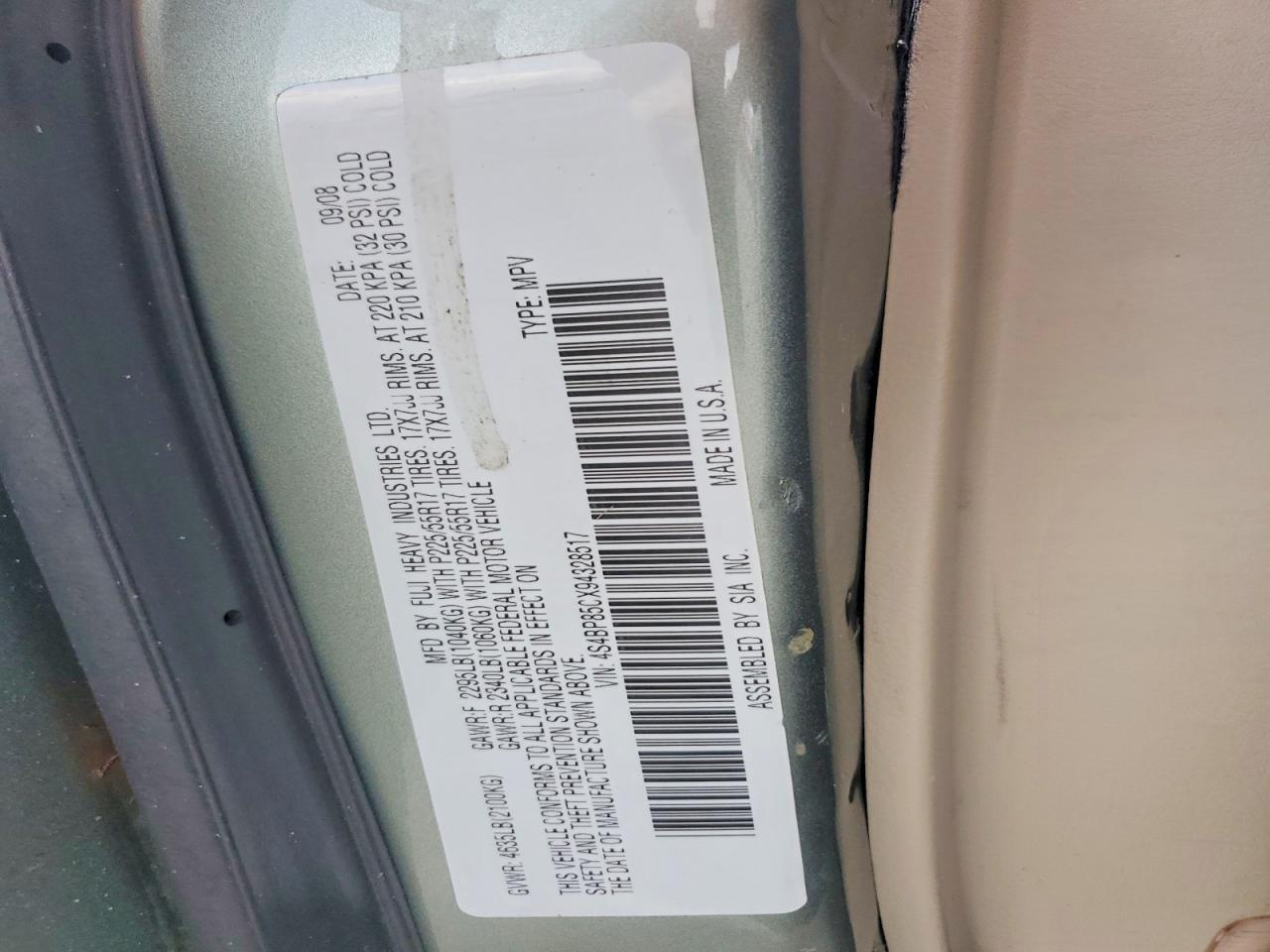 2009 SUBARU Outback