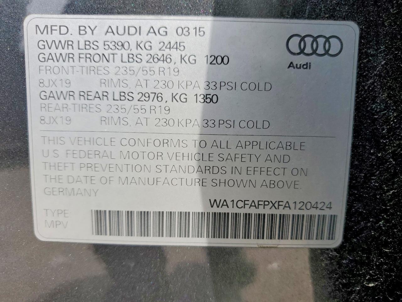2015 AUDI Q5