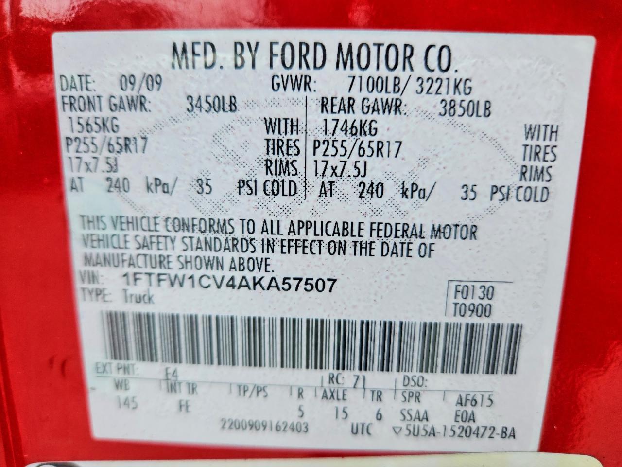 2010 FORD F-150 Lightning