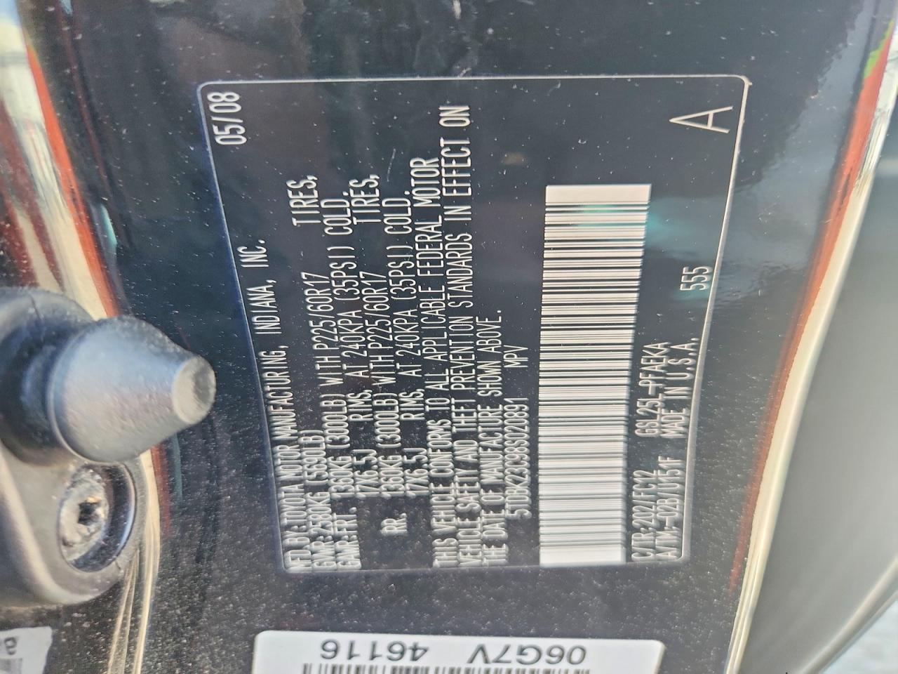 2008 TOYOTA SIENNA