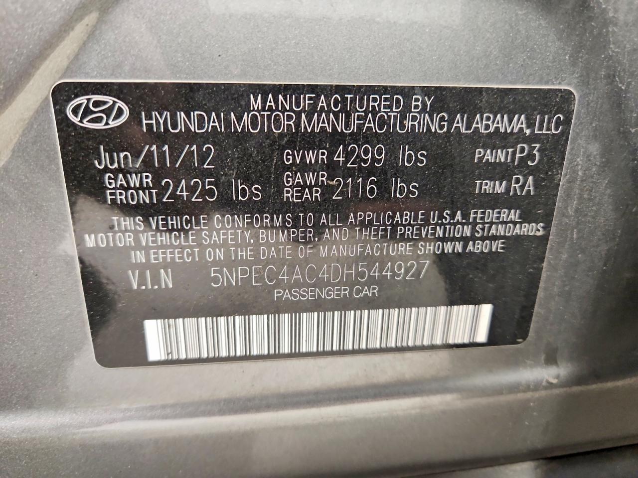 2013 HYUNDAI SONATA