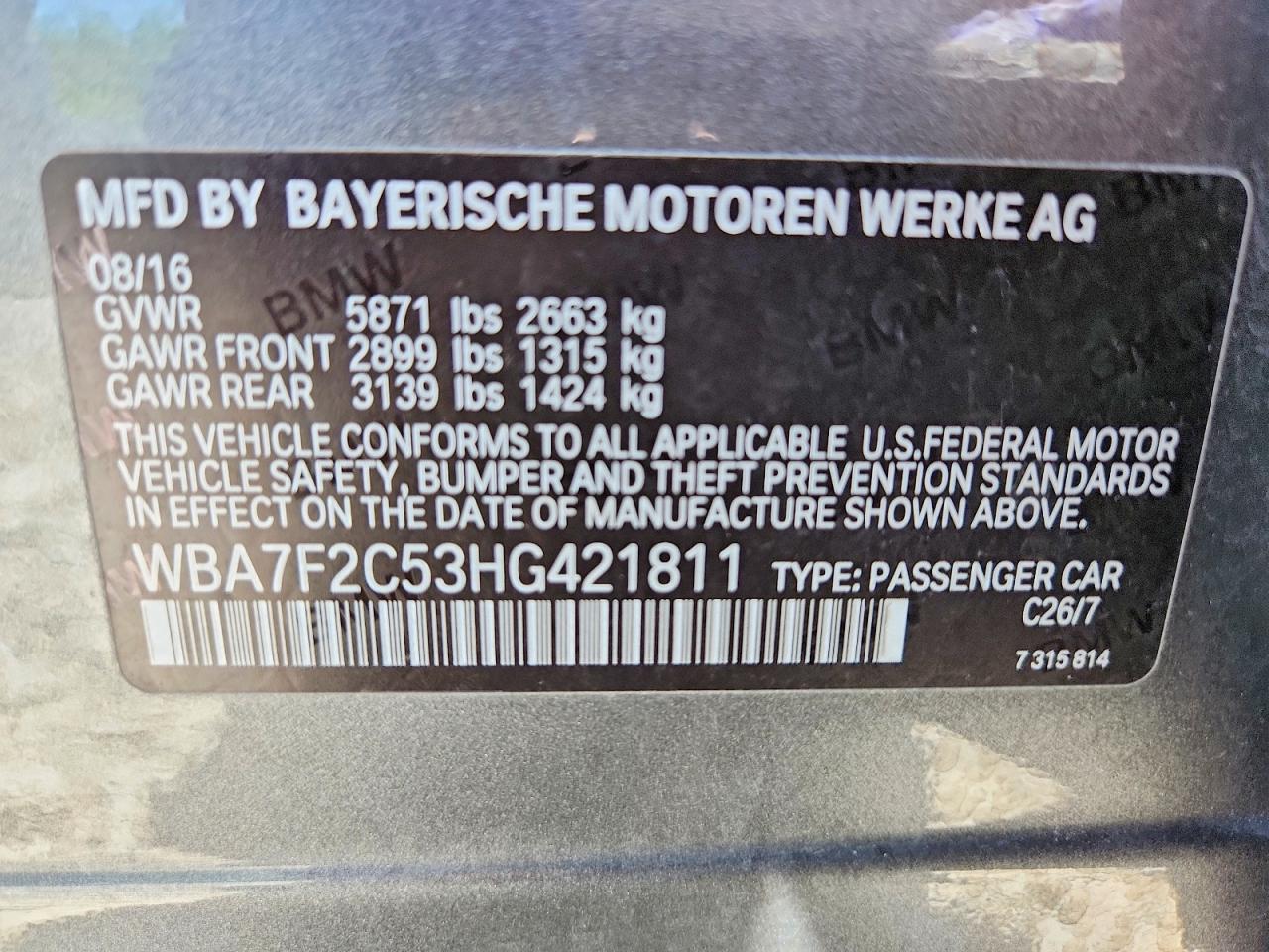 2017 BMW 7 series