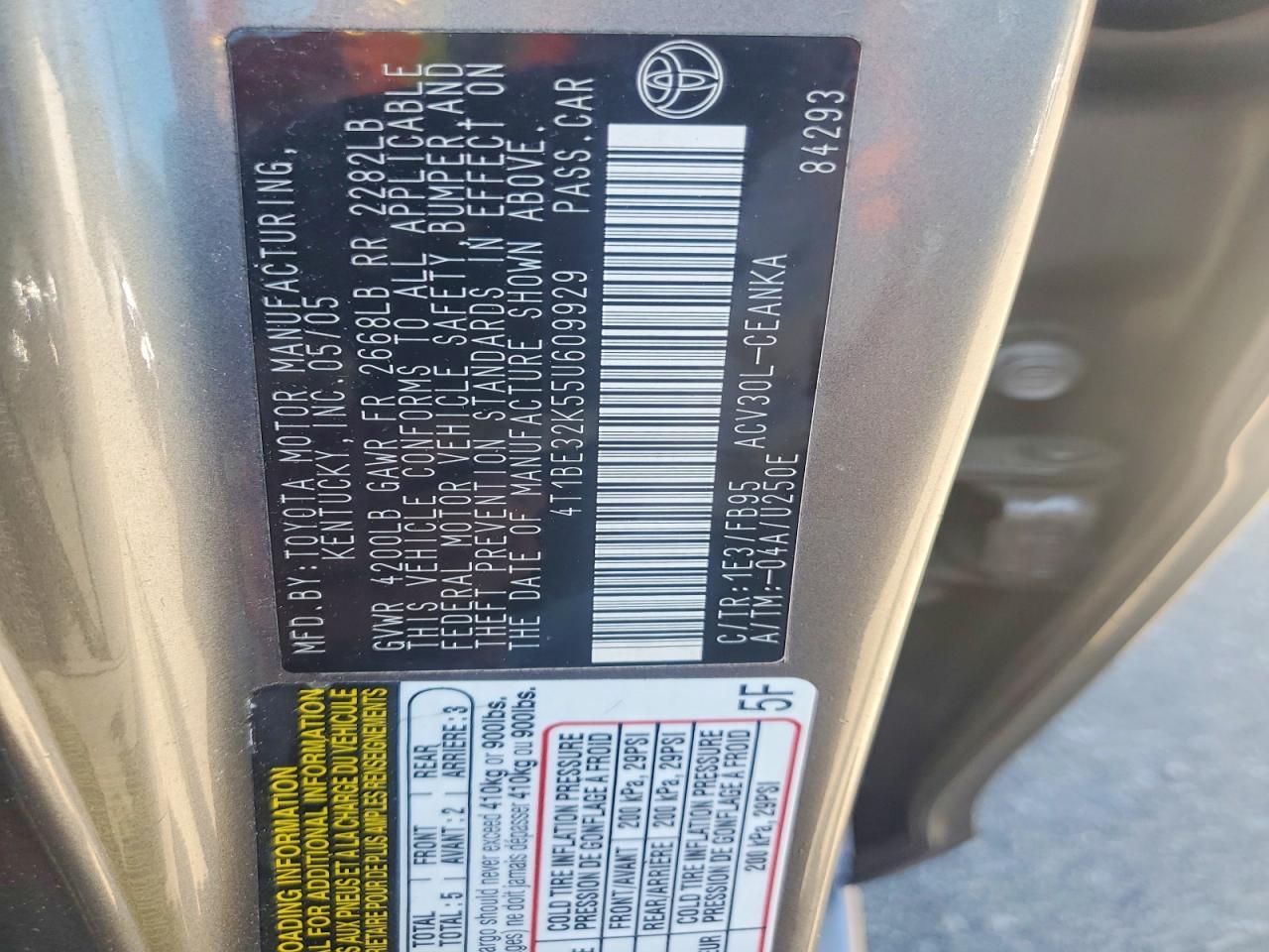 2005 TOYOTA CAMRY
