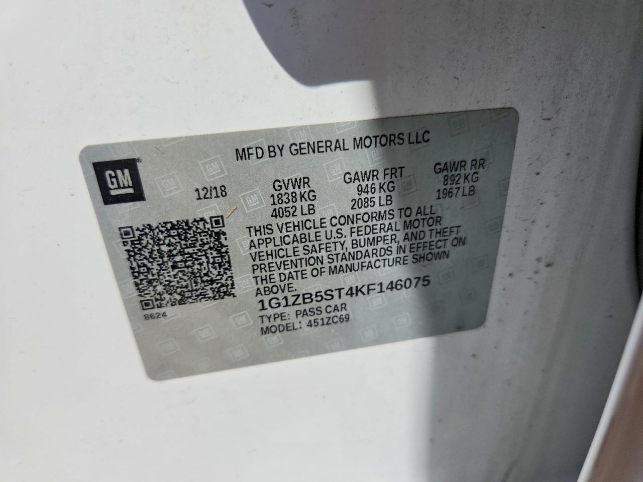 2019 CHEVROLET MALIBU