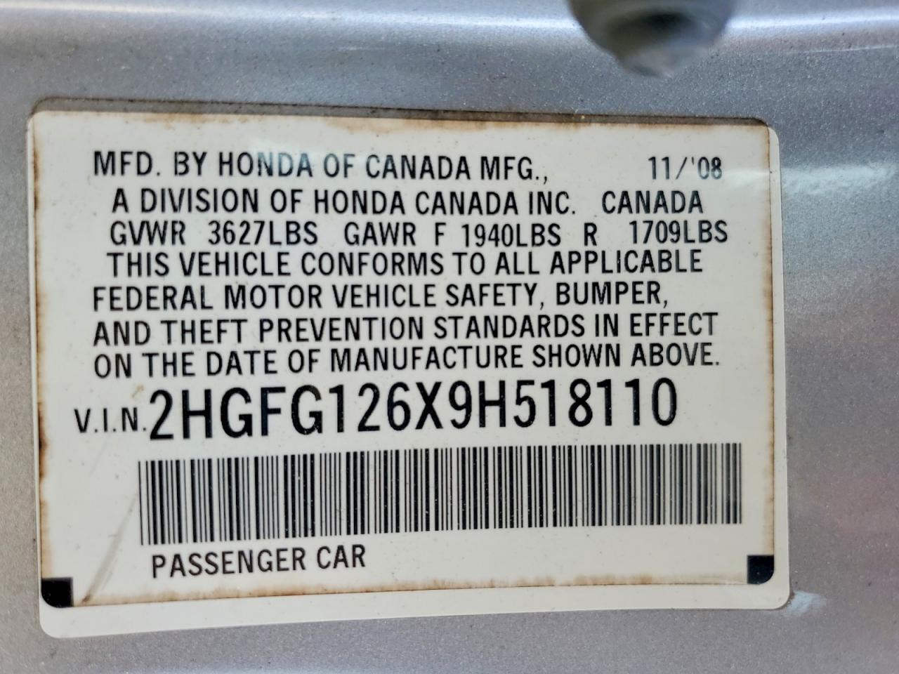 2009 HONDA CIVIC