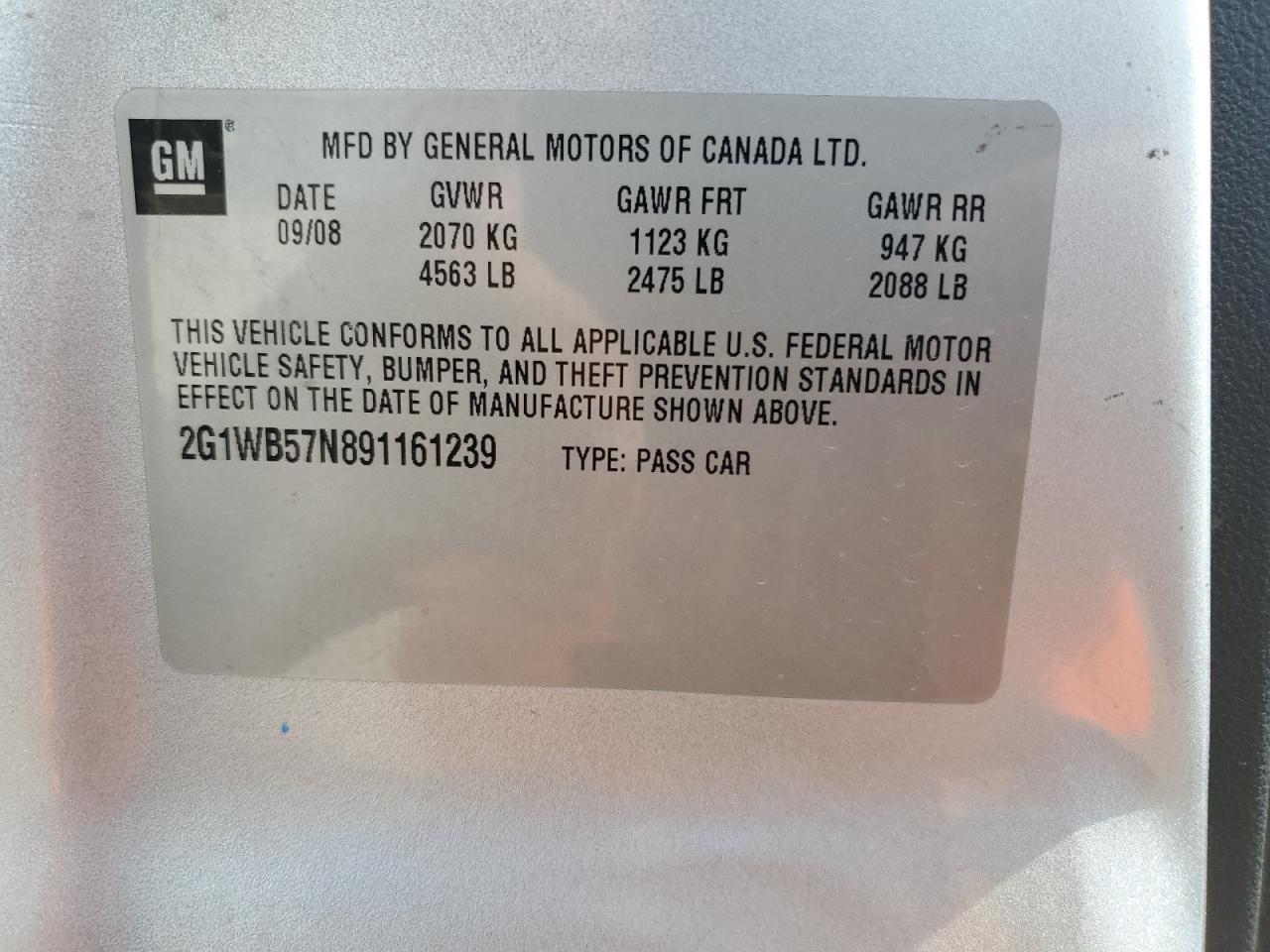 2009 CHEVROLET IMPALA