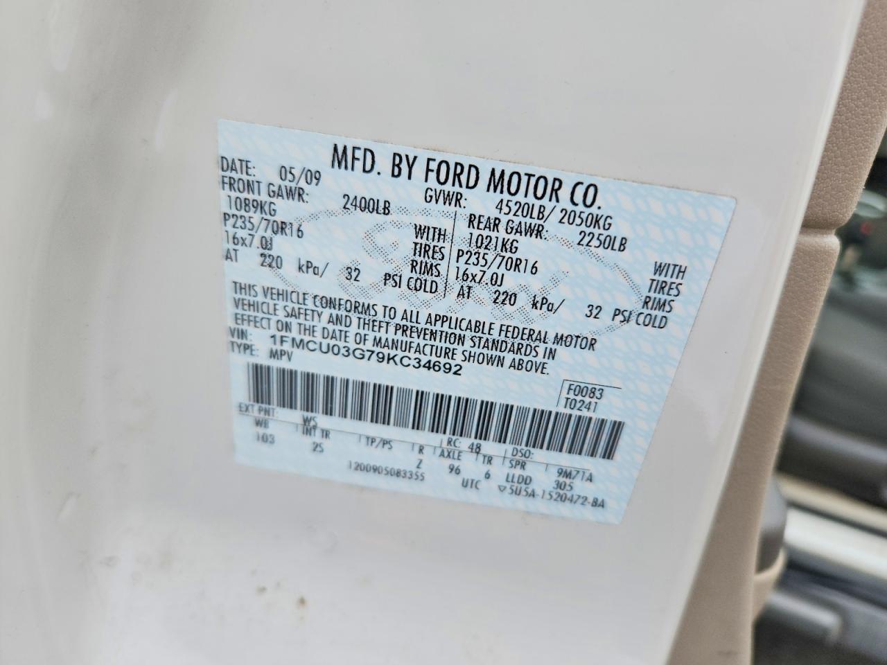 2009 FORD ESCAPE