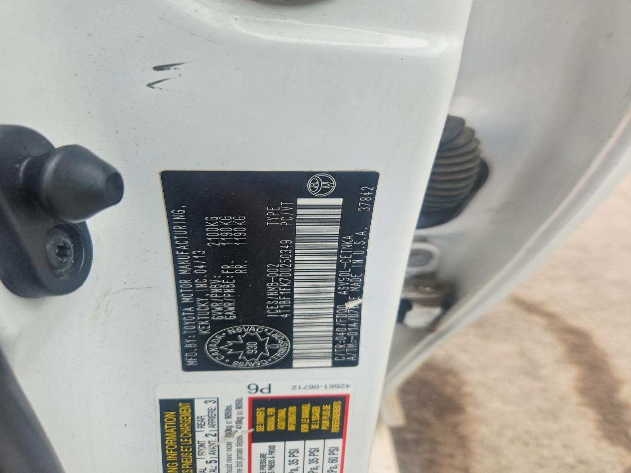2013 TOYOTA CAMRY