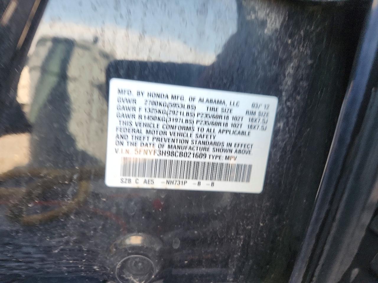 2012 HONDA PILOT