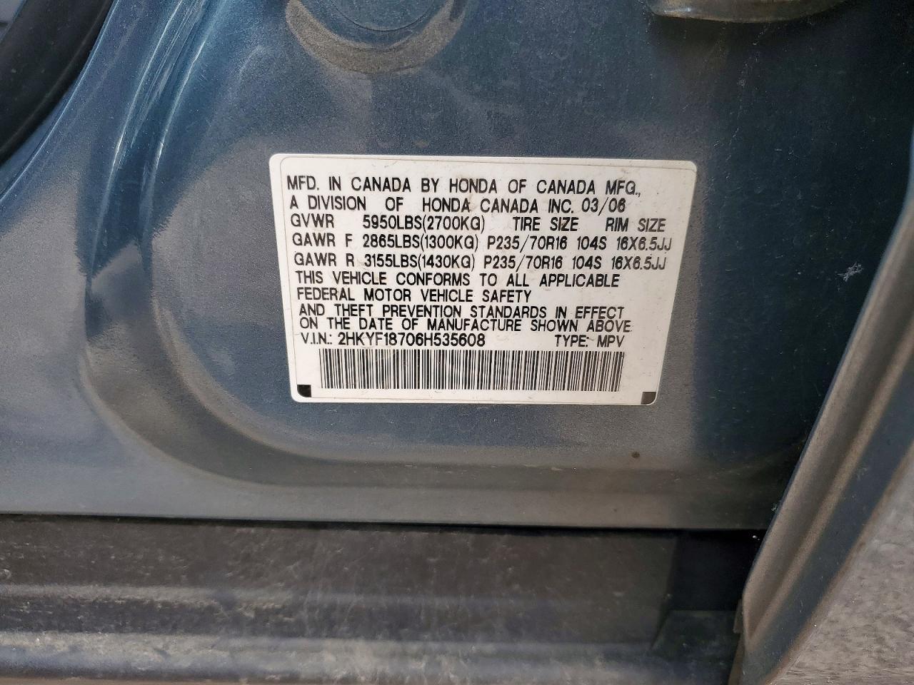 2006 HONDA PILOT