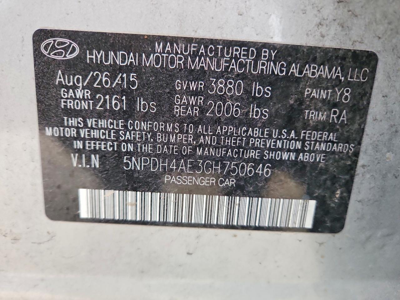 2016 HYUNDAI ELANTRA