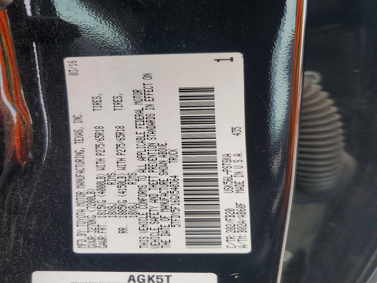 2016 TOYOTA TUNDRA