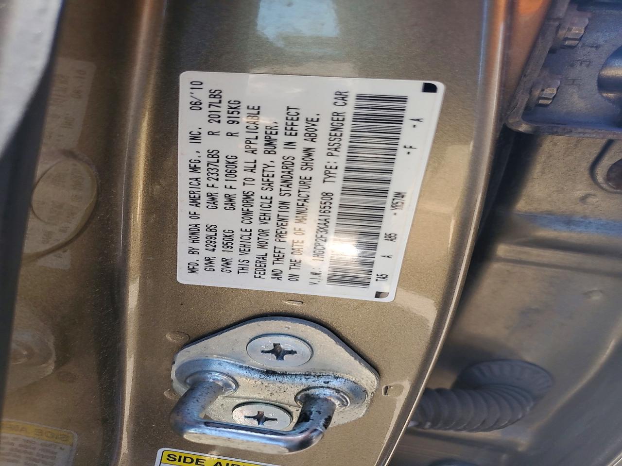 2010 HONDA ACCORD