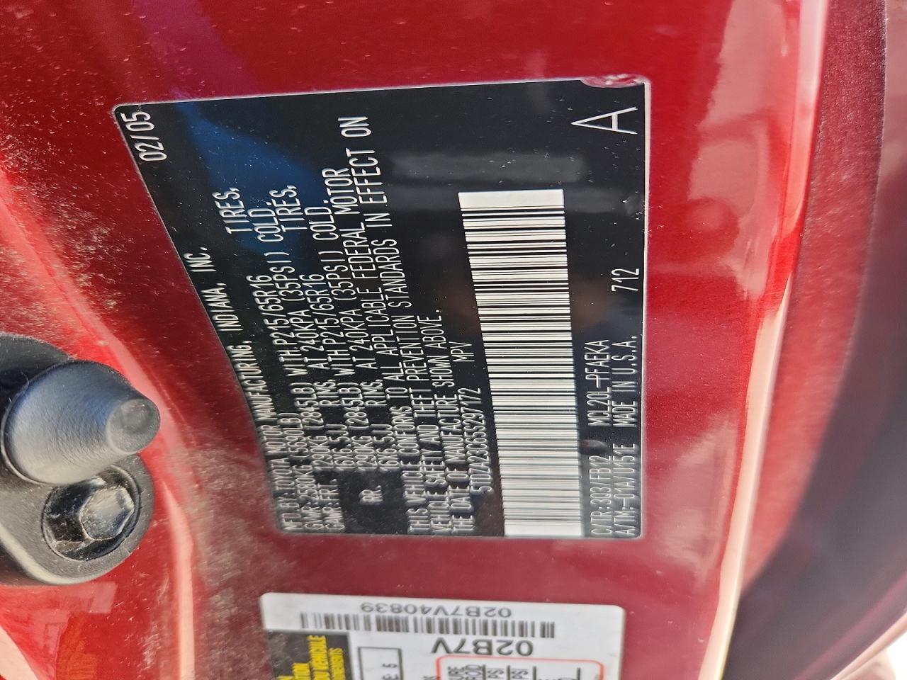 2005 TOYOTA SIENNA
