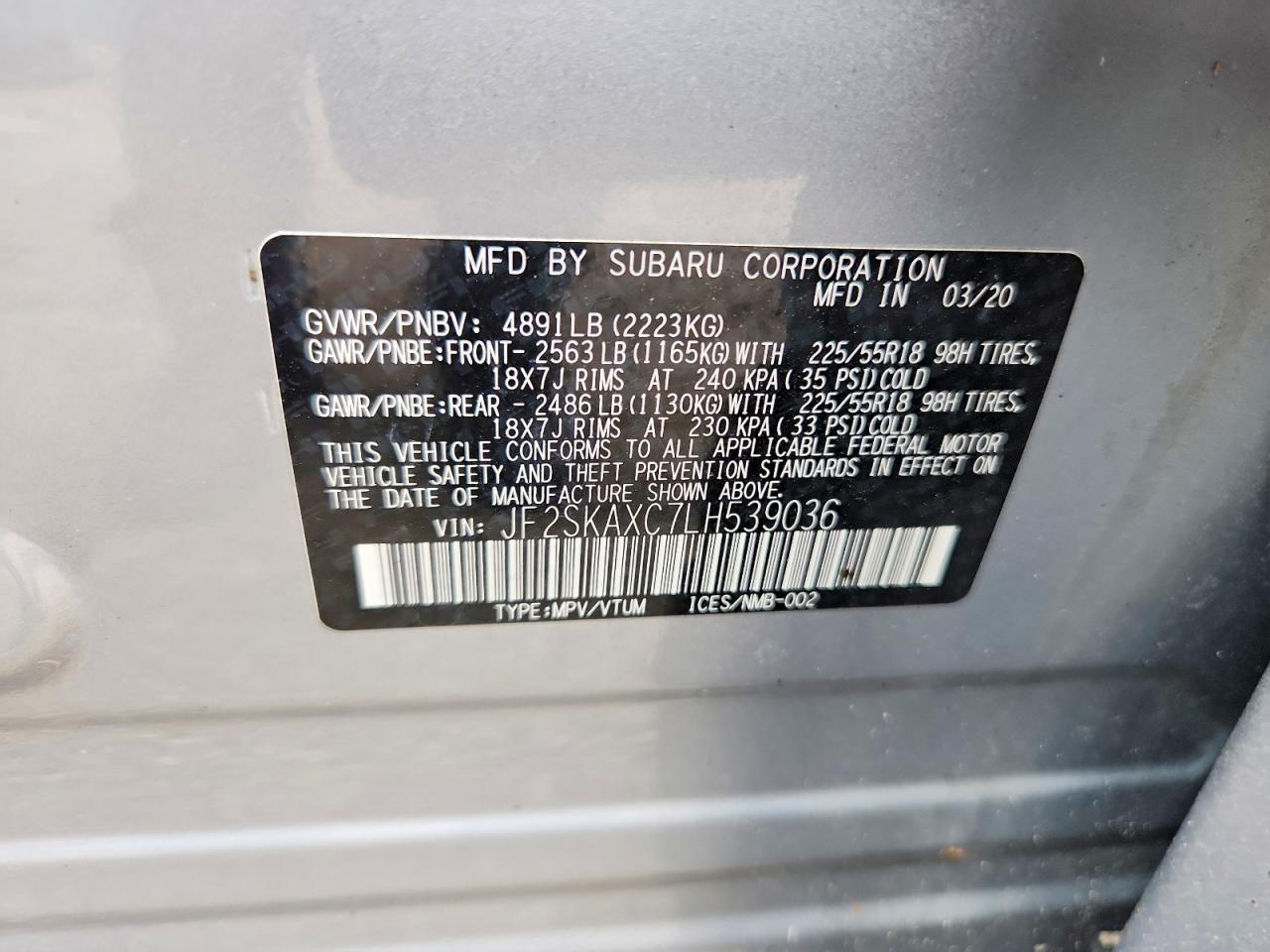 2020 SUBARU FORESTER