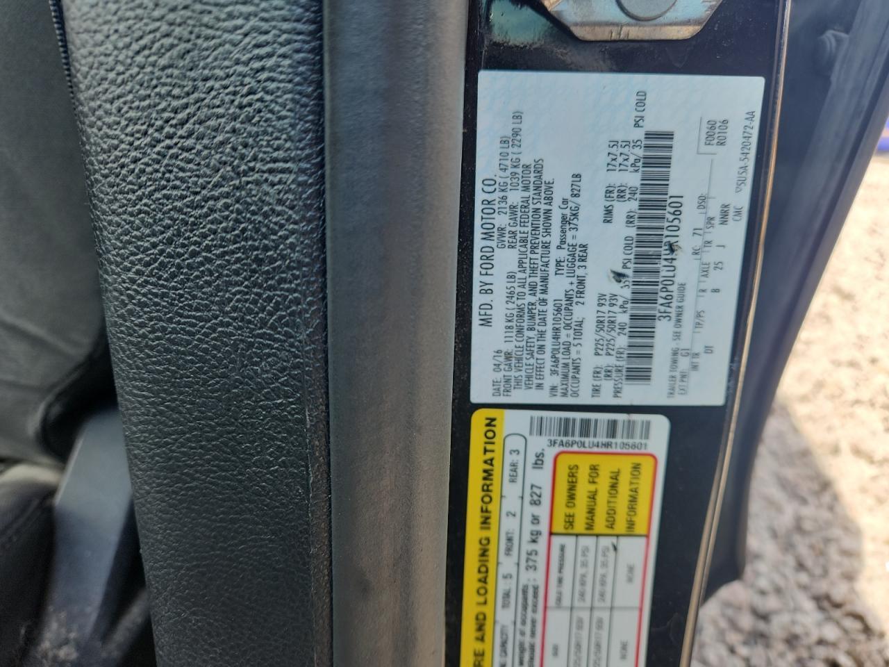 2017 FORD FUSION