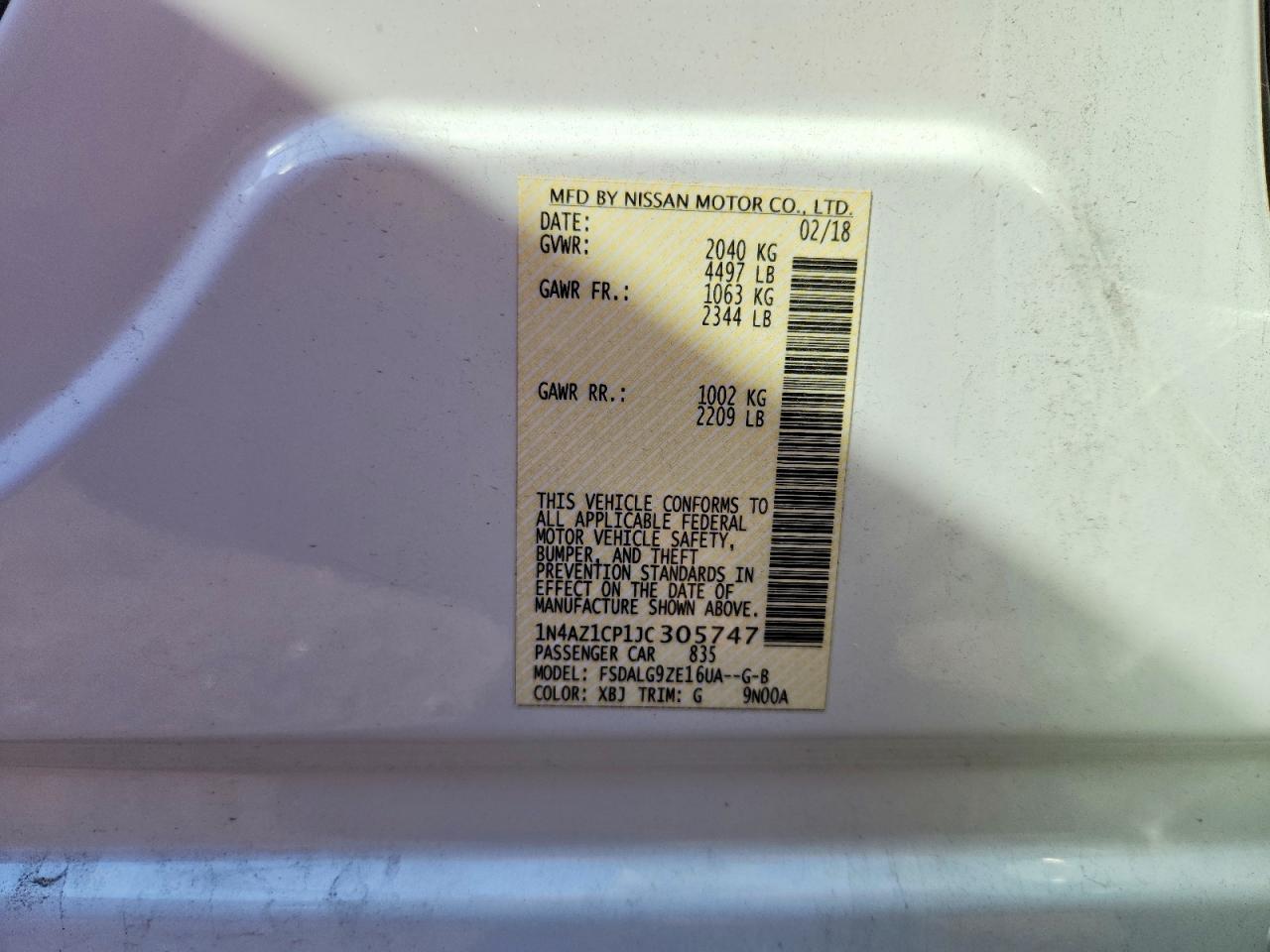 2018 NISSAN LEAF