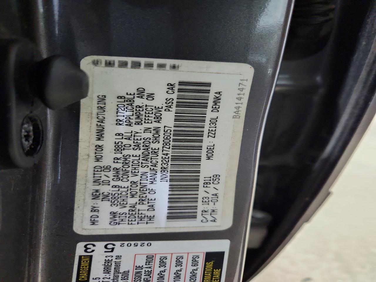 2007 TOYOTA COROLLA