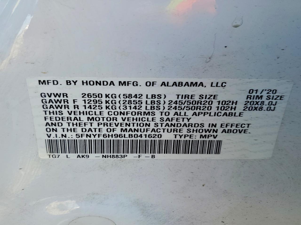 2020 HONDA PILOT