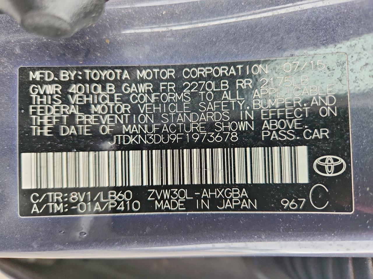 2015 TOYOTA PRIUS