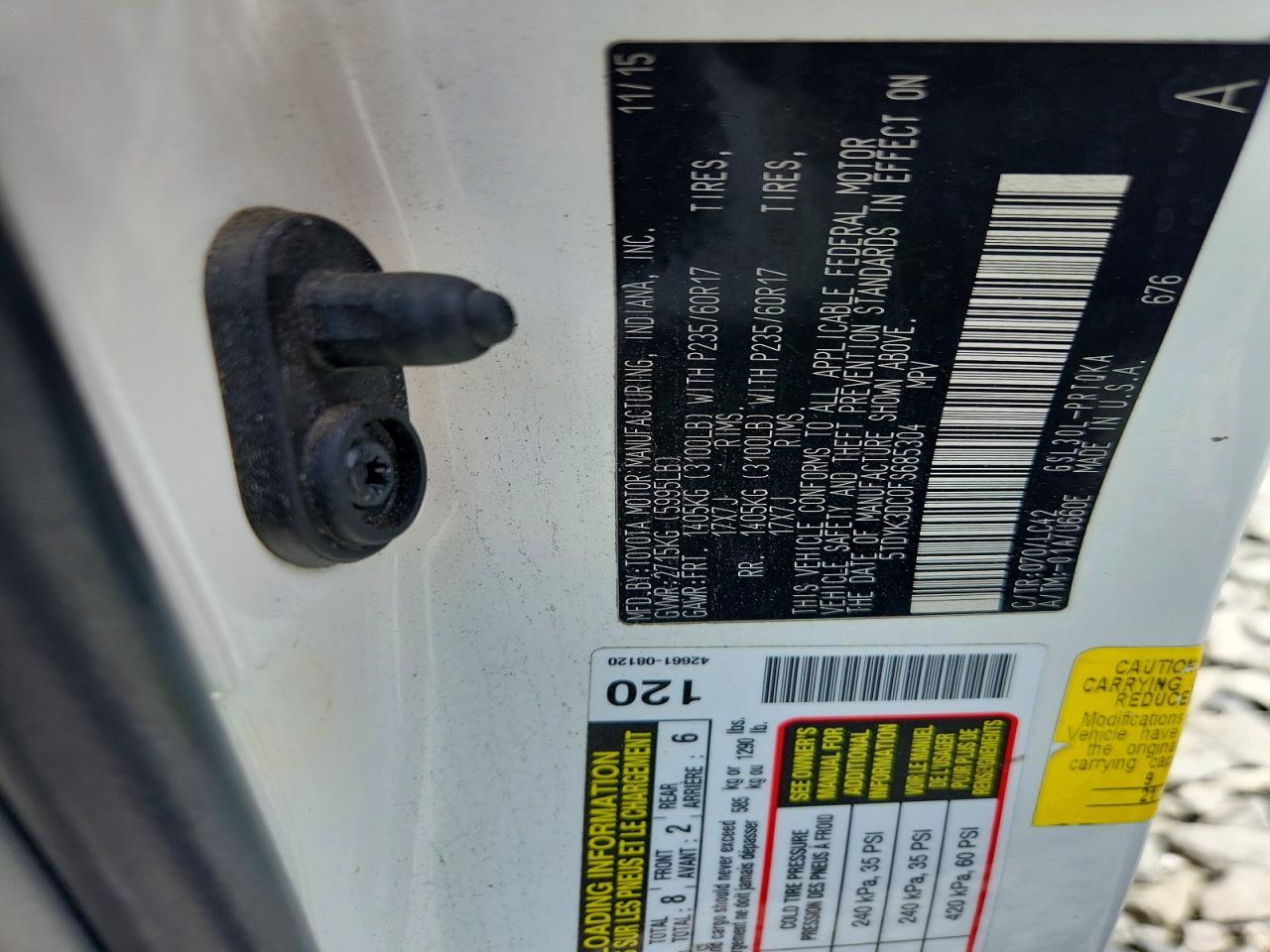 2015 TOYOTA SIENNA
