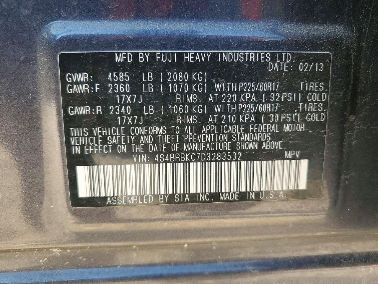 2013 SUBARU Outback