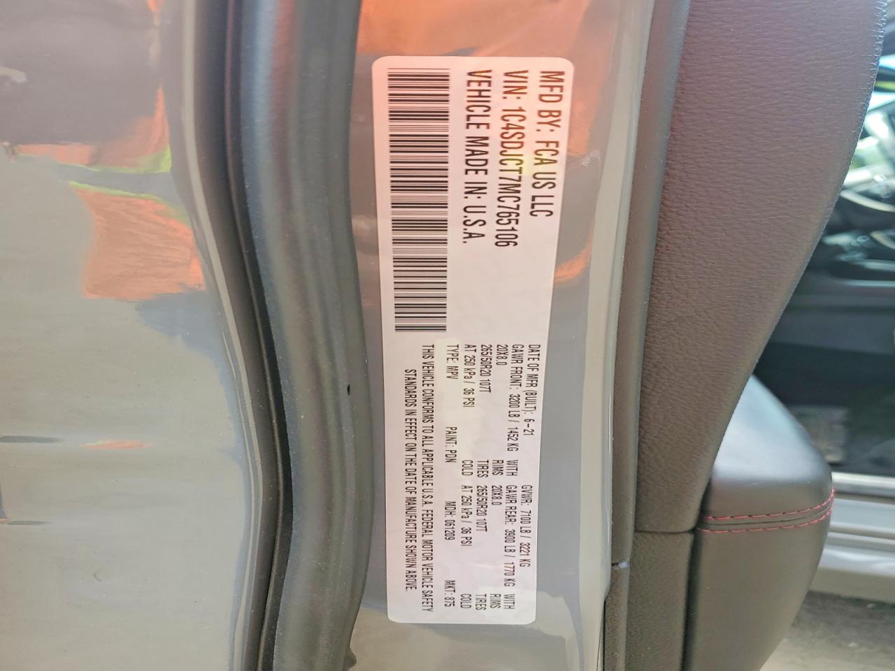 2021 DODGE DURANGO