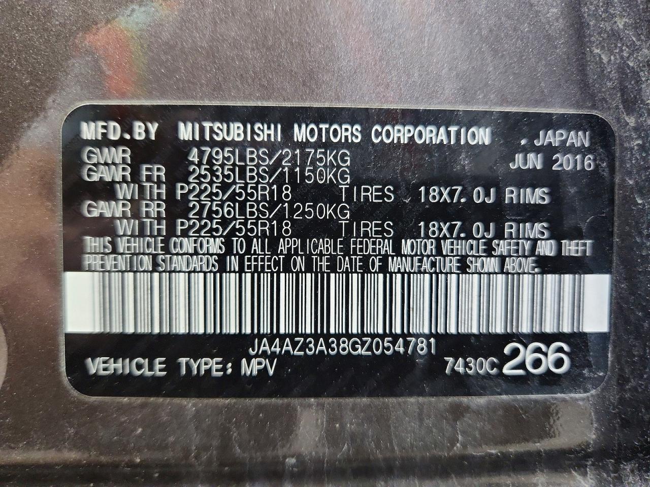2016 MITSUBISHI outlander