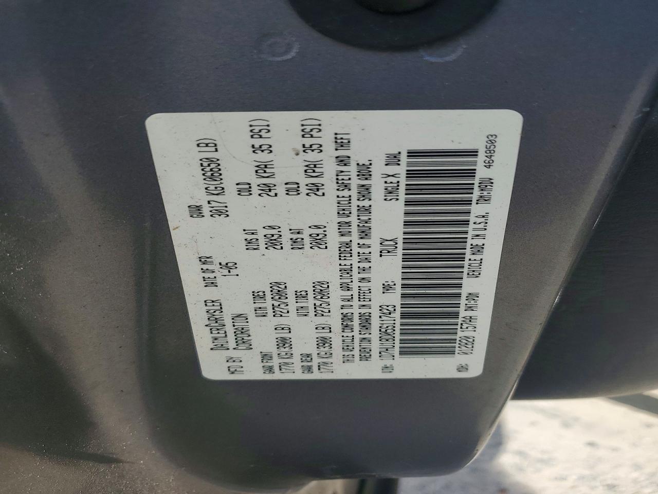 2005 DODGE RAM 1500