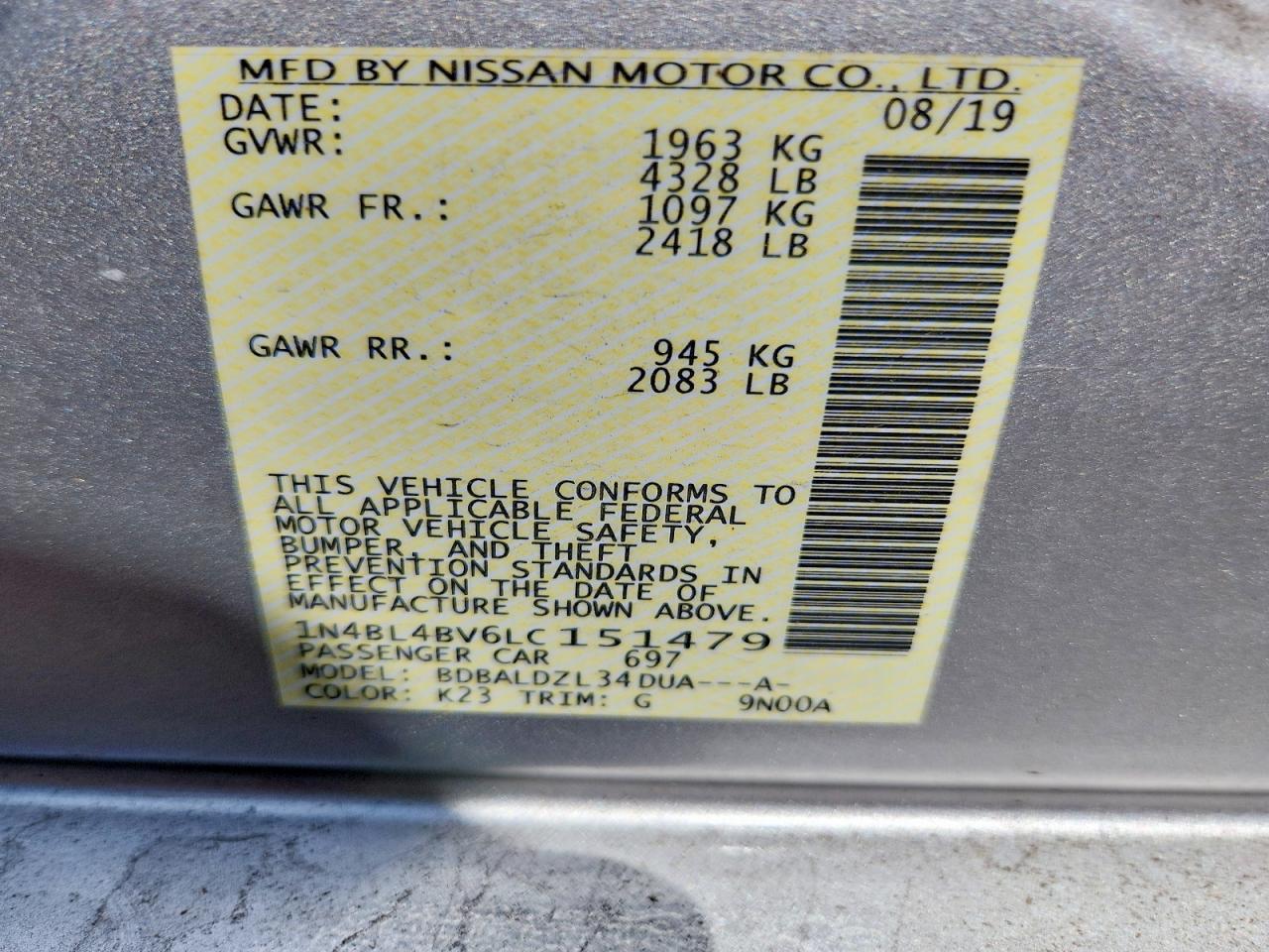2020 NISSAN ALTIMA